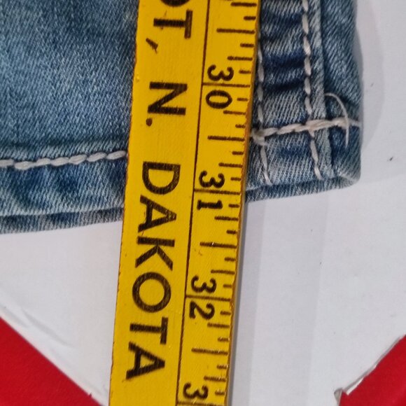 Premiere by rue21 jeans hard washed distressed ripped blue women's size 7/8 R - Picture 13 of 15